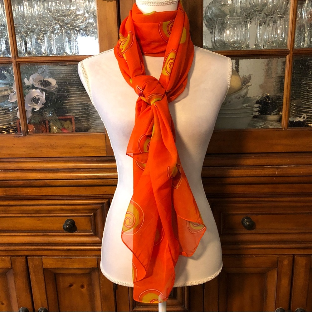 EUC Peppermint Bay Orange Print Scarf